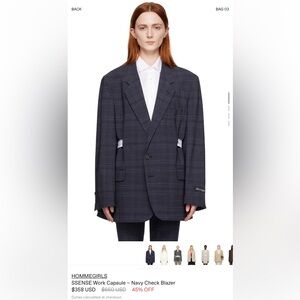 Navy Plaid Women's Blazer